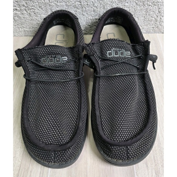 Authentic Hey Dude Men's Wally Sox Loafer Shoes Micro Dot Black Size 11 - Picture 1 of 10